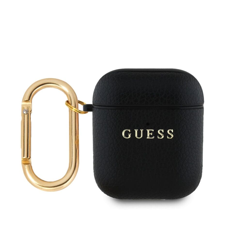 Guess PU Grained Classic Logo Black Kryt AirPods Pro/Pro 2