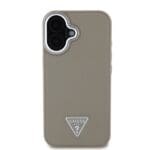 Guess PU Grained Triangle Logo Brown Kryt iPhone 16