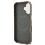 Guess PU Grained Triangle Logo Brown Kryt iPhone 16