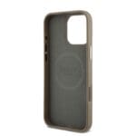 Guess PU Grained Triangle Logo Brown Kryt iPhone 16 Pro Max