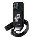 Karl Lagerfeld Saffiano Crossbody Karl and Choupette Black Kryt iPhone 16 Pro