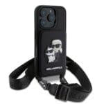 Karl Lagerfeld Saffiano Crossbody Karl and Choupette Black Kryt iPhone 16 Pro