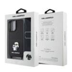 Karl Lagerfeld Saffiano Crossbody Metal Karl and Choupette Black Kryt iPhone 16