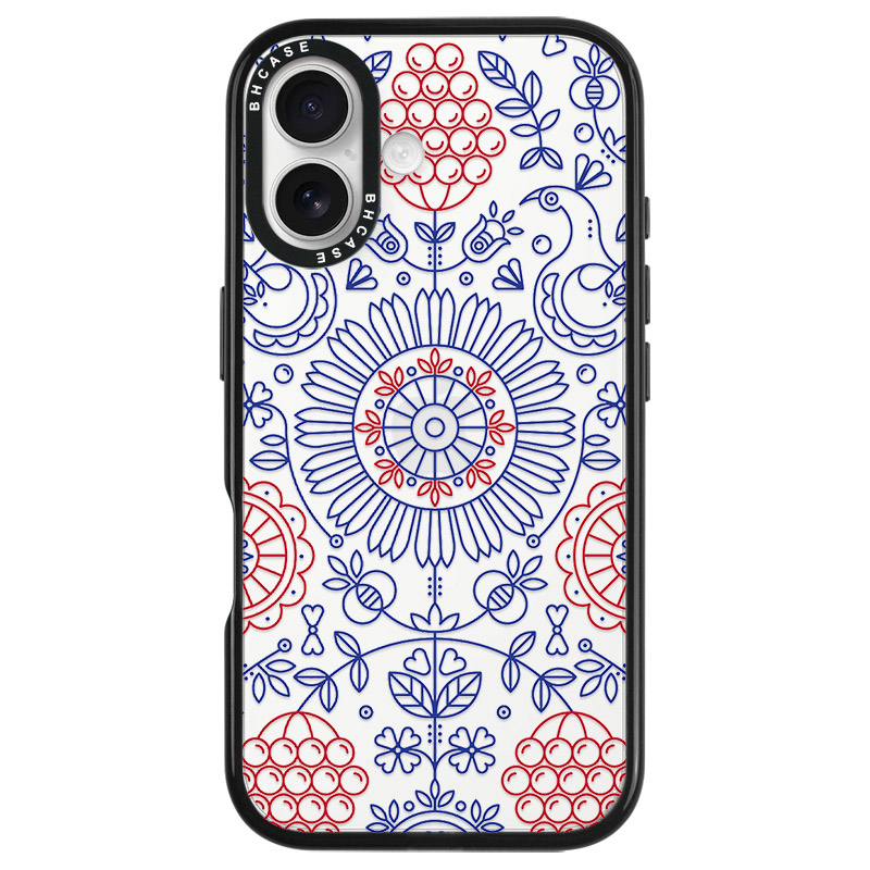 Blue Red Ornaments Kryt iPhone 16