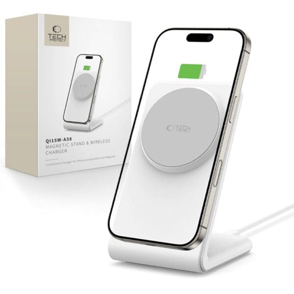 Tech-Protect Qi15W-A38 Magnetic MagSafe Wireless Charger White