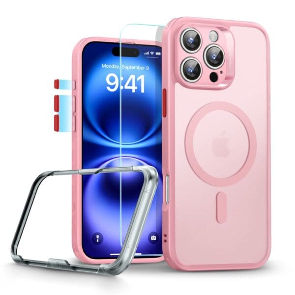 ESR Classic Pro Set Halolock MagSafe Frosted Pink Kryt iPhone 16 Pro Max