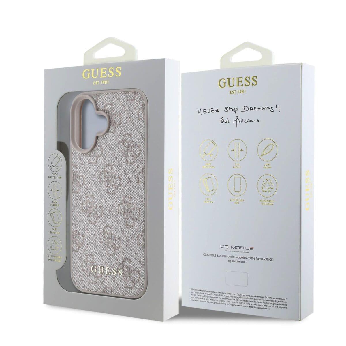 Guess 4G Charm Tone on Tone Pink Kryt iPhone 16