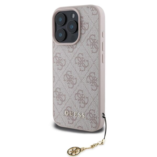 Guess 4G Charm Tone on Tone Pink Kryt iPhone 16 Pro