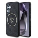 Guess IML 4G Glitter and Triangle Logo MagSafe Black Kryt Samsung Galaxy S25