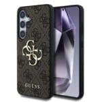 Guess PU 4G Metal Logo Brown Kryt Samsung Galaxy S25