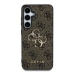 Guess PU 4G Metal Logo Brown Kryt Samsung Galaxy S25