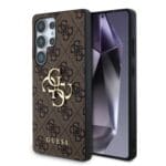 Guess PU 4G Metal Logo Brown Kryt Samsung Galaxy S25 Ultra