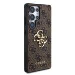 Guess PU 4G Metal Logo Brown Kryt Samsung Galaxy S25 Ultra