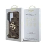 Guess PU 4G Metal Logo Brown Kryt Samsung Galaxy S25 Ultra