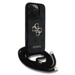 Guess PU 4G Metal Logo Crossbody Black Kryt iPhone 16 Pro