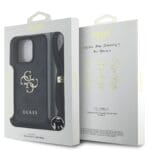 Guess PU 4G Metal Logo Crossbody Black Kryt iPhone 16 Pro