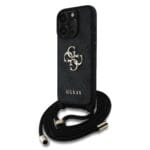 Guess PU 4G Metal Logo Crossbody Black Kryt iPhone 16 Pro Max