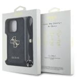 Guess PU 4G Metal Logo Crossbody Black Kryt iPhone 16 Pro Max
