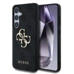 Guess PU 4G Metal Logo Grey Kryt Samsung Galaxy S25