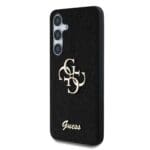 Guess PU Fixed Glitter 4G Metal Logo Black Kryt Samsung Galaxy S25