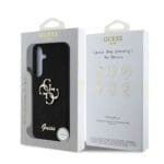 Guess PU Fixed Glitter 4G Metal Logo Black Kryt Samsung Galaxy S25