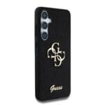 Guess PU Fixed Glitter 4G Metal Logo Black Kryt Samsung Galaxy S25 Plus