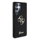 Guess PU Fixed Glitter 4G Metal Logo Black Kryt Samsung Galaxy S25 Ultra
