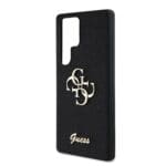 Guess PU Fixed Glitter 4G Metal Logo Black Kryt Samsung Galaxy S25 Ultra
