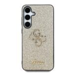 Guess PU Fixed Glitter 4G Metal Logo Gold Kryt Samsung Galaxy S25