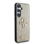 Guess PU Fixed Glitter 4G Metal Logo Gold Kryt Samsung Galaxy S25