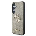 Guess PU Fixed Glitter 4G Metal Logo Gold Kryt Samsung Galaxy S25 Plus