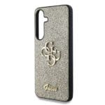 Guess PU Fixed Glitter 4G Metal Logo Gold Kryt Samsung Galaxy S25 Plus