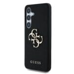 Guess PU Grained 4G Metal Logo Black Kryt Samsung Galaxy S25