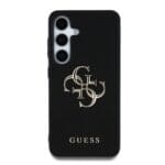 Guess PU Grained 4G Metal Logo Black Kryt Samsung Galaxy S25