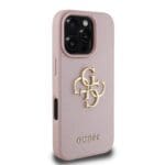 Guess PU Grained 4G Metal Logo Pink Kryt iPhone 16 Pro Max