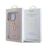 Guess PU Grained 4G Metal Logo Pink Kryt iPhone 16 Pro Max