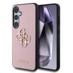 Guess PU Grained 4G Metal Logo Pink Kryt Samsung Galaxy S25