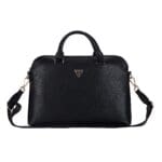 Guess PU Grained Triangle Logo NoteBook Bag 15/16" Black