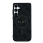 Guess PU Leather 4G Colored Ring MagSafe Black Kryt Samsung Galaxy S25