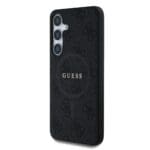 Guess PU Leather 4G Colored Ring MagSafe Black Kryt Samsung Galaxy S25 Plus