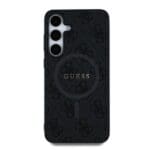 Guess PU Leather 4G Colored Ring MagSafe Black Kryt Samsung Galaxy S25 Plus