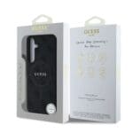 Guess PU Leather 4G Colored Ring MagSafe Black Kryt Samsung Galaxy S25 Plus