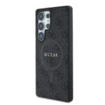 Guess PU Leather 4G Colored Ring MagSafe Black Kryt Samsung Galaxy S25 Ultra