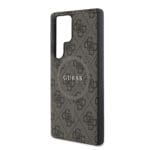 Guess PU Leather 4G Colored Ring MagSafe Brown Kryt Samsung Galaxy S25 Ultra