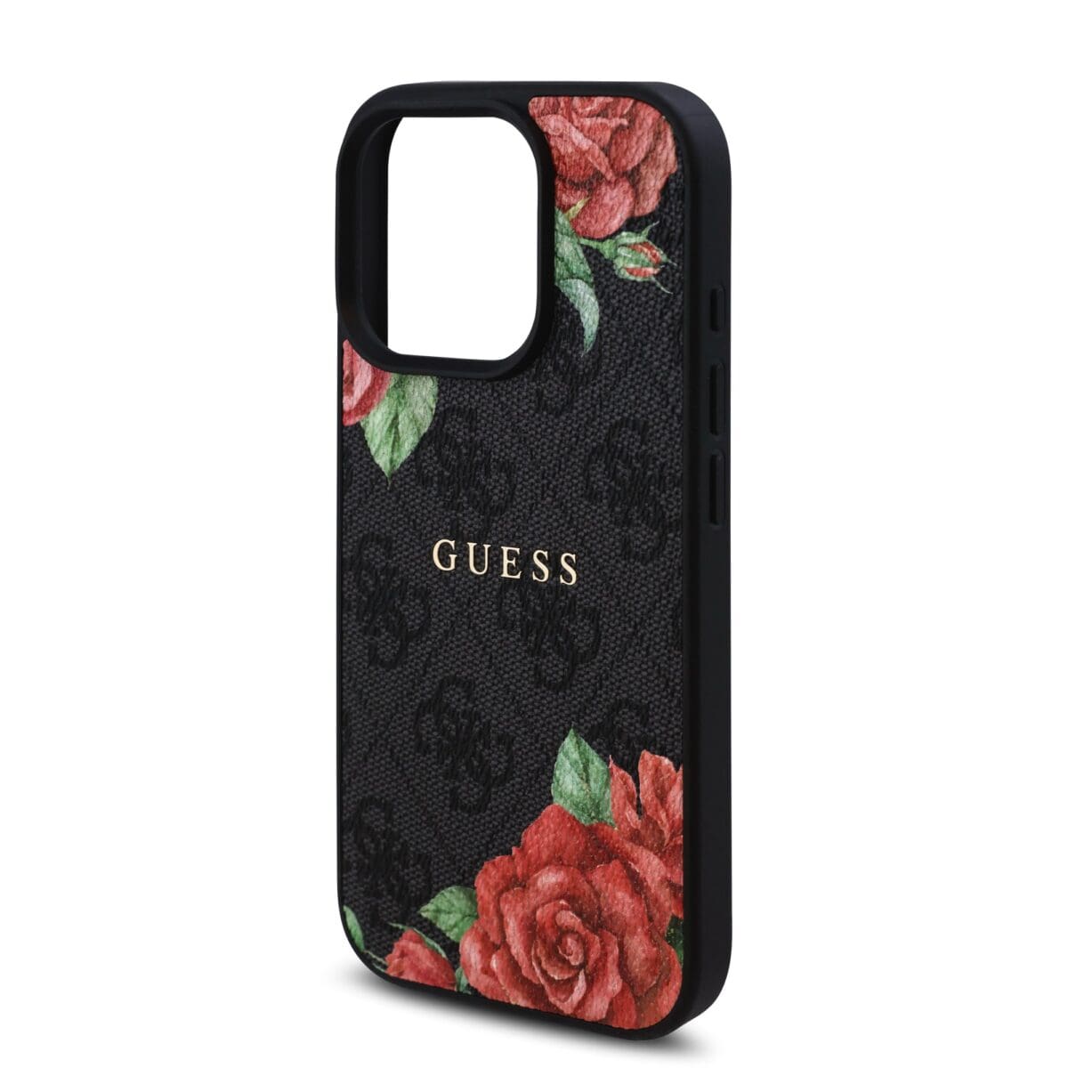 Guess PU Leather 4G Roses MagSafe Black Kryt iPhone 16 Pro