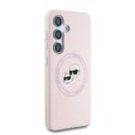 Karl Lagerfeld Liquid Silicone K&CH Heads MagSafe Pink Kryt Samsung Galaxy S25 Plus