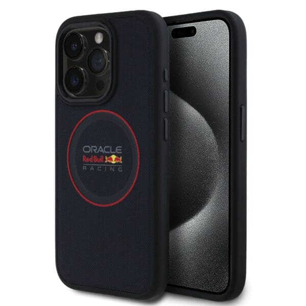 Red Bull PU Leather Red Ring MagSafe Navy Kryt iPhone 15 Pro Max