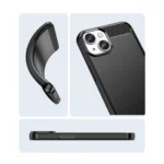 Carbon Case Case Flexible Gel Back Cover Black Kryt iPhone 14