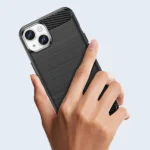 Carbon Case Case Flexible Gel Back Cover Black Kryt iPhone 14