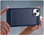 Carbon Case Case Flexible Gel Back Cover Blue Kryt iPhone 14
